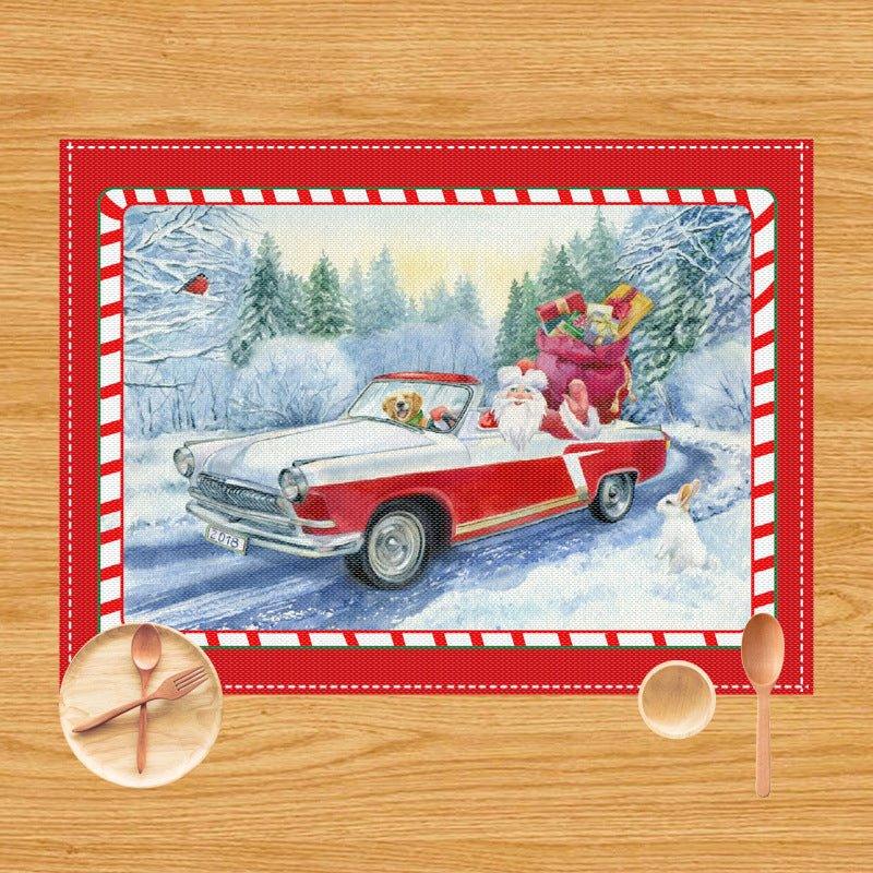 New cross - border Christmas placemat foreign trade Amazon holiday restaurant table decoration anti - fouling insulation western food mat - Coscosmos