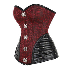 New Gothic Black - Edged Corset with Side Zipper | Steel - Boned Waist Trainer & Bust Support for Cosplay - Coscosmos