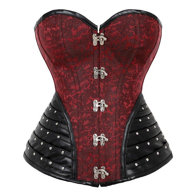 New Gothic Black - Edged Corset with Side Zipper | Steel - Boned Waist Trainer & Bust Support for Cosplay - Coscosmos