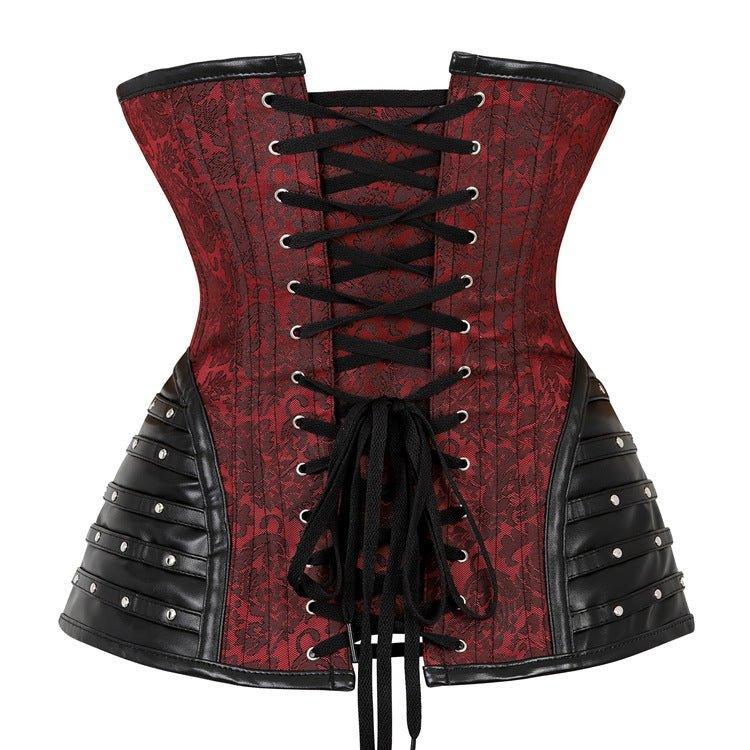 New Gothic Black - Edged Corset with Side Zipper | Steel - Boned Waist Trainer & Bust Support for Cosplay - Coscosmos