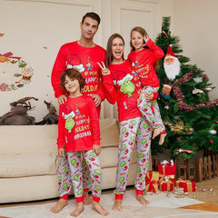 New Monster - Print Family Matching Pajama Set with Dog Outfit | Festive Christmas Family Loungewear - Coscosmos