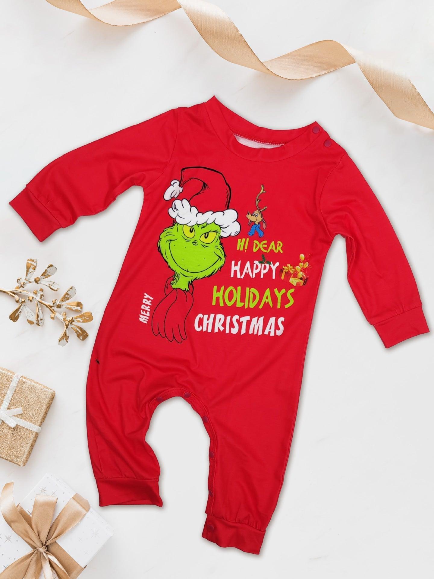 New Monster - Print Family Matching Pajama Set with Dog Outfit | Festive Christmas Family Loungewear - Coscosmos