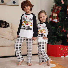 New Plaid Reindeer Print Christmas Family Matching Pajama Set | Stylish Deer Head Two - Piece Family Sleepwear - Coscosmos