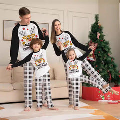 New Plaid Reindeer Print Christmas Family Matching Pajama Set | Stylish Deer Head Two - Piece Family Sleepwear - Coscosmos