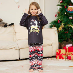 New Round - Neck Christmas Reindeer & Letter Pajama Set | Family Matching Sleepwear for Holiday Fun - Coscosmos