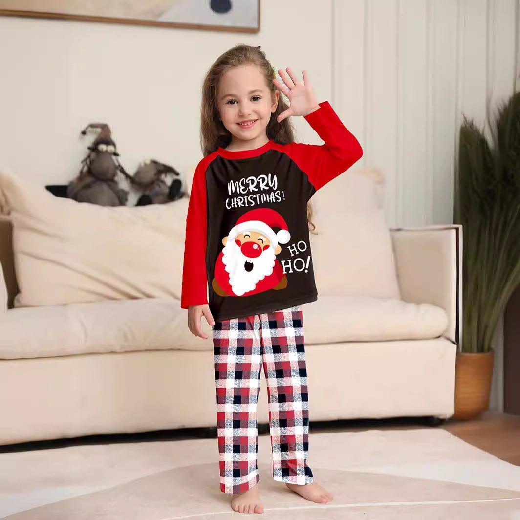 New Santa Claus Print Family Matching Pajamas | Christmas Plaid Family Sleepwear for Kids and Adults - Coscosmos