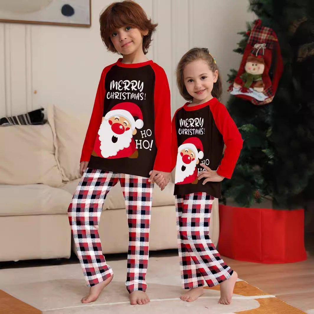 New Santa Claus Print Family Matching Pajamas | Christmas Plaid Family Sleepwear for Kids and Adults - Coscosmos