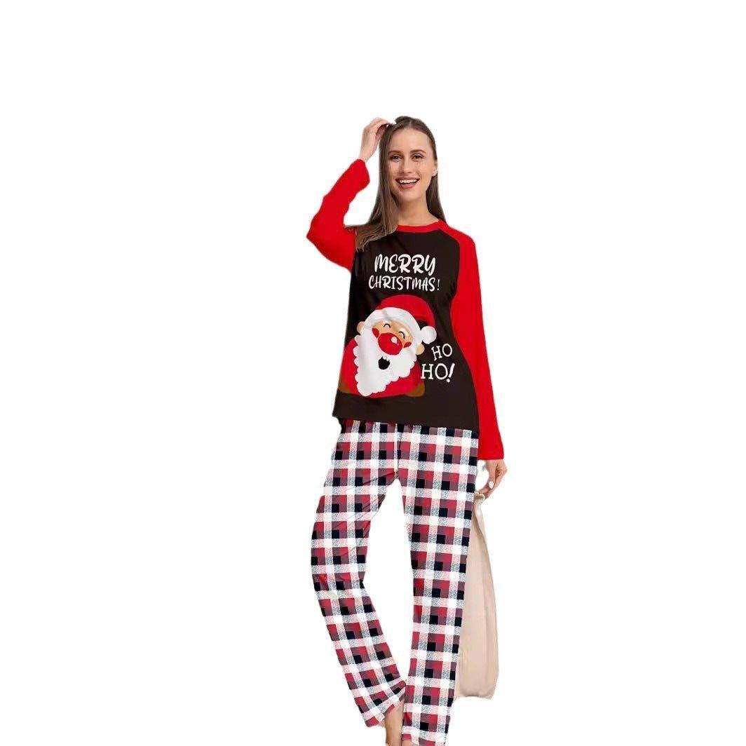 New Santa Claus Print Family Matching Pajamas | Christmas Plaid Family Sleepwear for Kids and Adults - Coscosmos