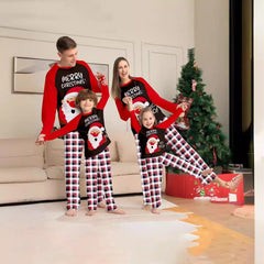 New Santa Claus Print Family Matching Pajamas | Christmas Plaid Family Sleepwear for Kids and Adults - Coscosmos