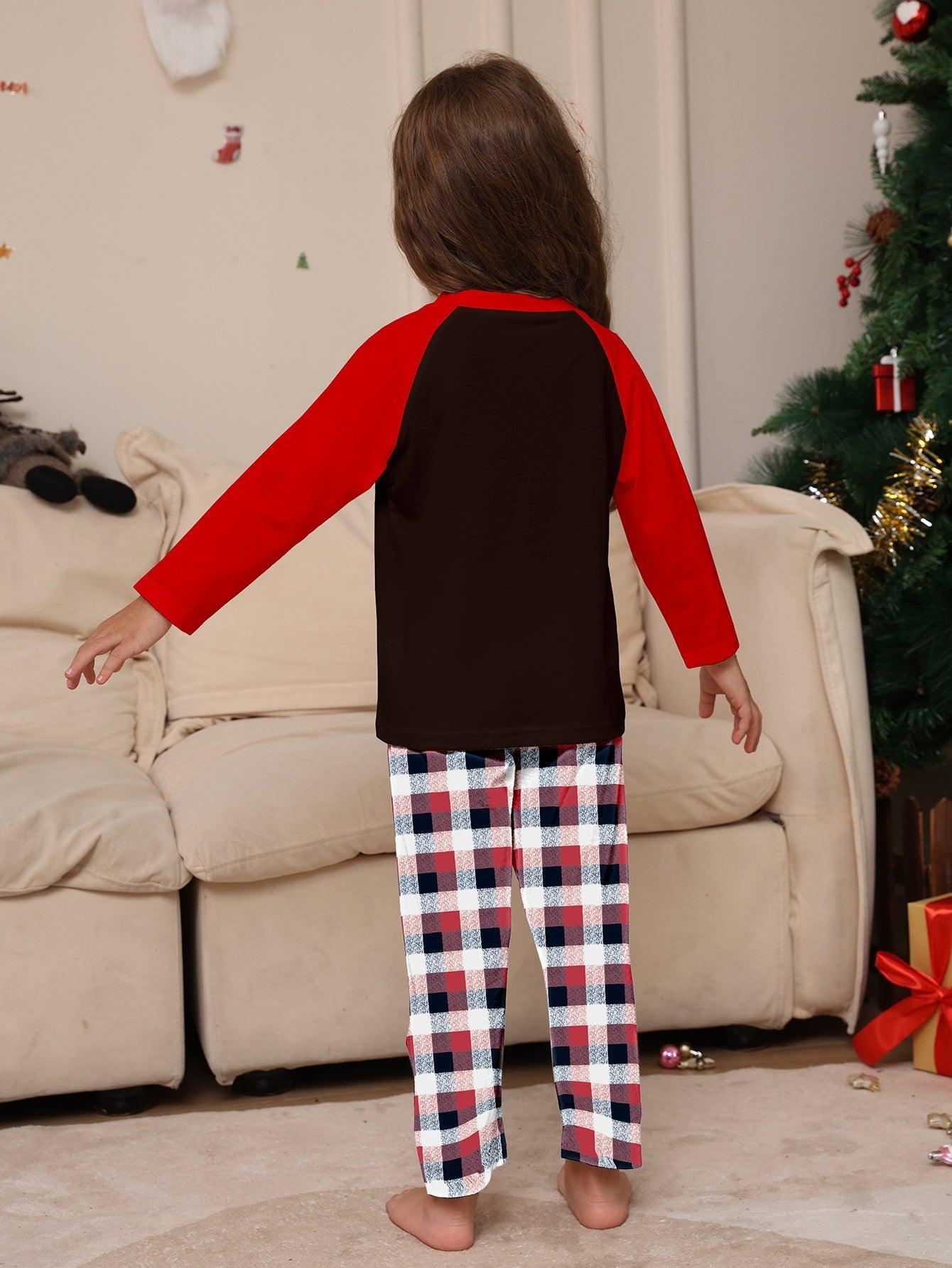 New Santa Claus Print Family Matching Pajamas | Christmas Plaid Family Sleepwear for Kids and Adults - Coscosmos