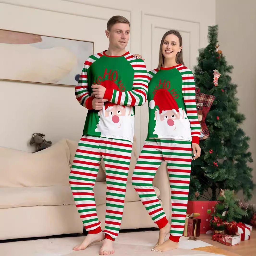 New Santa Striped Christmas Family Matching Pajamas Set | Cozy Holiday Sleepwear for Families - Coscosmos