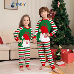 New Santa Striped Christmas Family Matching Pajamas Set | Cozy Holiday Sleepwear for Families - Coscosmos