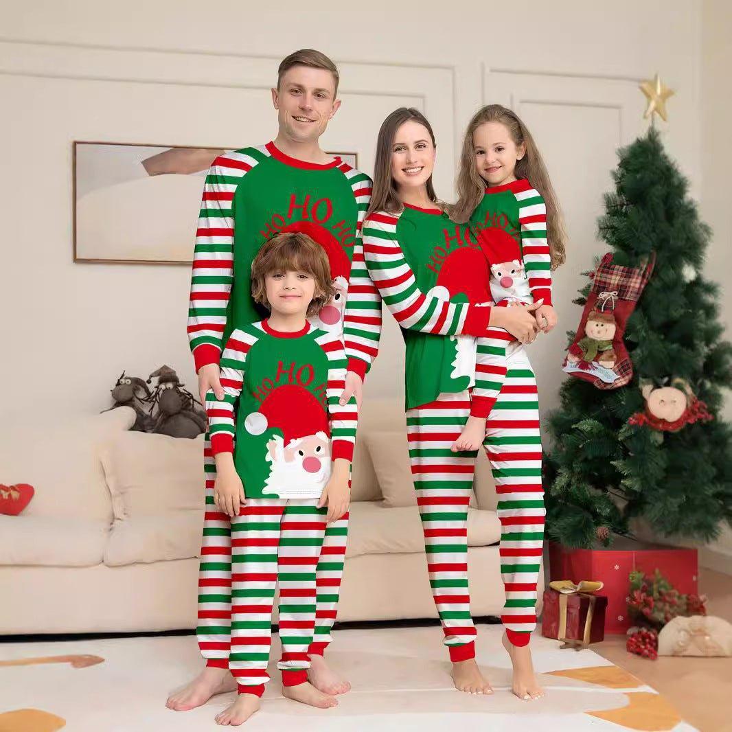 New Santa Striped Christmas Family Matching Pajamas Set | Cozy Holiday Sleepwear for Families - Coscosmos