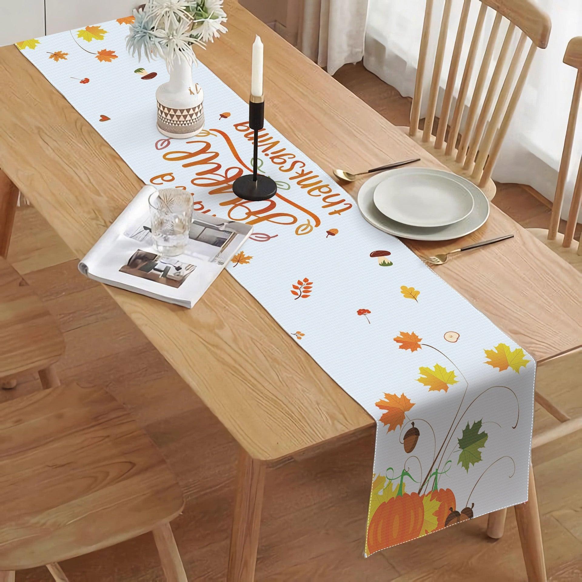 New Thanksgiving Table Flag Holiday Party Potluck Turkey Festival Pumpkin Decorative Table Mat Tablecloth Insulation Mat Amazon - Coscosmos