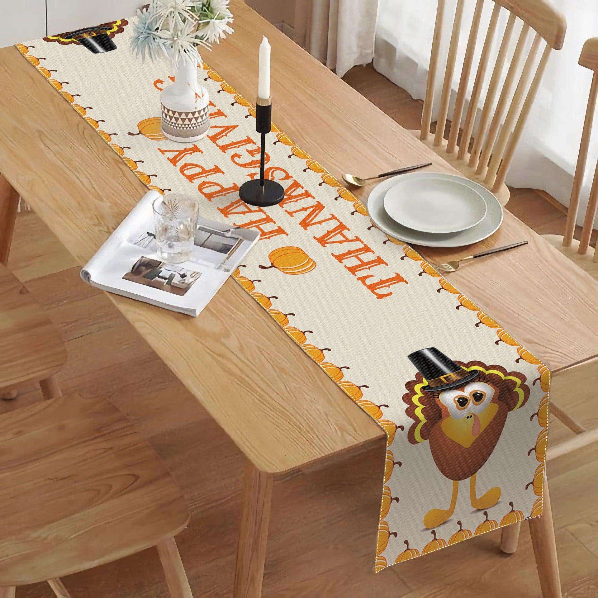 New Thanksgiving Table Flag Holiday Party Potluck Turkey Festival Pumpkin Decorative Table Mat Tablecloth Insulation Mat Amazon - Coscosmos