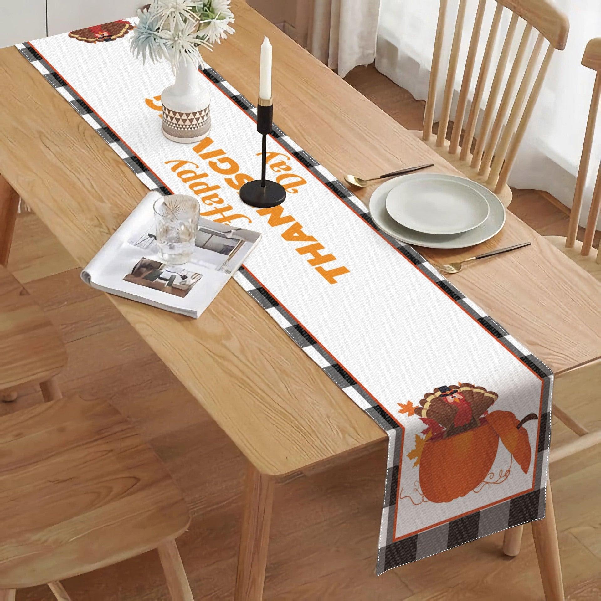 New Thanksgiving Table Flag Holiday Party Potluck Turkey Festival Pumpkin Decorative Table Mat Tablecloth Insulation Mat Amazon - Coscosmos