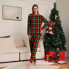 New Two - Piece Christmas Cartoon Plaid Family Matching Pajamas | Holiday Parent - Child Sleepwear Set - Coscosmos