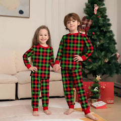 New Two - Piece Christmas Cartoon Plaid Family Matching Pajamas | Holiday Parent - Child Sleepwear Set - Coscosmos