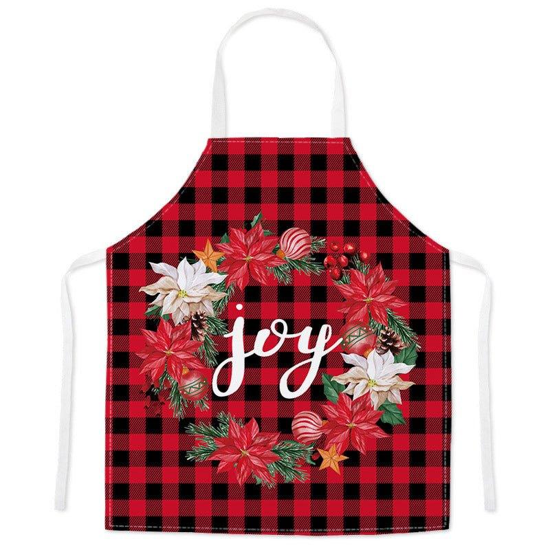 New Year Christmas Anti - fouling Kitchen Apron Household Decoration Adult Children's Linen Apron Event Gifts - Coscosmos