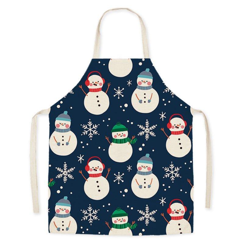 New Year Christmas Anti - fouling Kitchen Apron Household Decoration Adult Children's Linen Apron Event Gifts - Coscosmos