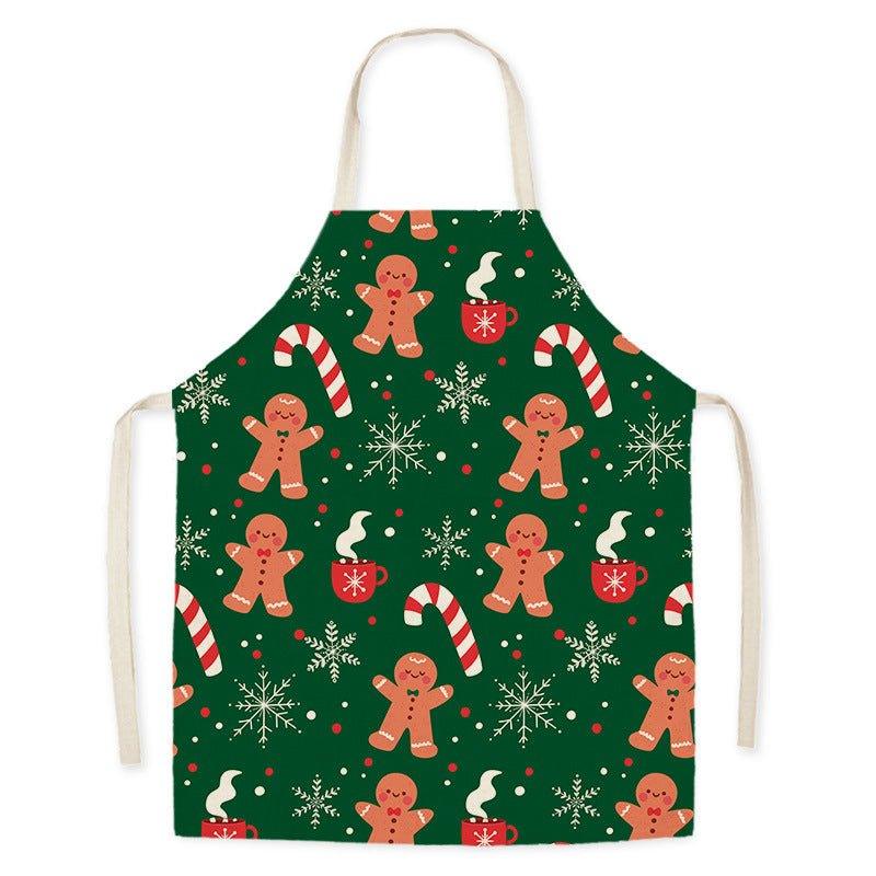 New Year Christmas Anti - fouling Kitchen Apron Household Decoration Adult Children's Linen Apron Event Gifts - Coscosmos