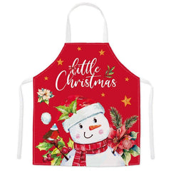 New Year Christmas Anti - fouling Kitchen Apron Household Decoration Adult Children's Linen Apron Event Gifts - Coscosmos