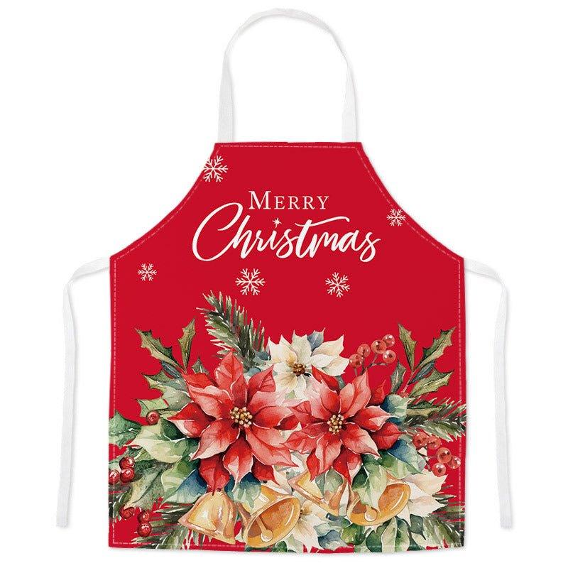 New Year Christmas Anti - fouling Kitchen Apron Household Decoration Adult Children's Linen Apron Event Gifts - Coscosmos