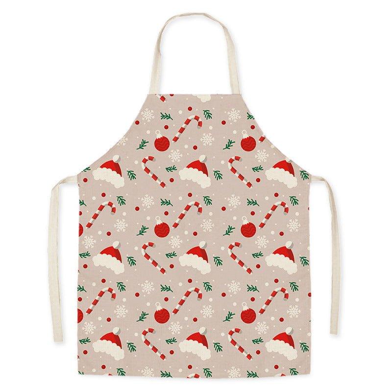 New Year Christmas Anti - fouling Kitchen Apron Household Decoration Adult Children's Linen Apron Event Gifts - Coscosmos