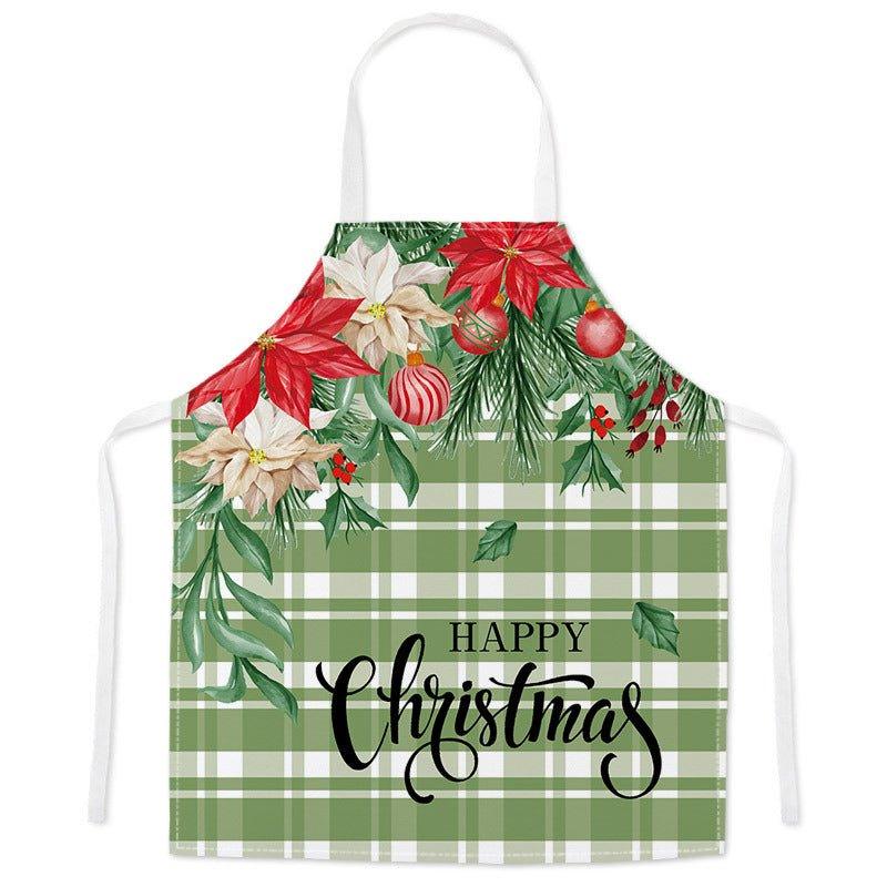 New Year Christmas Anti - fouling Kitchen Apron Household Decoration Adult Children's Linen Apron Event Gifts - Coscosmos