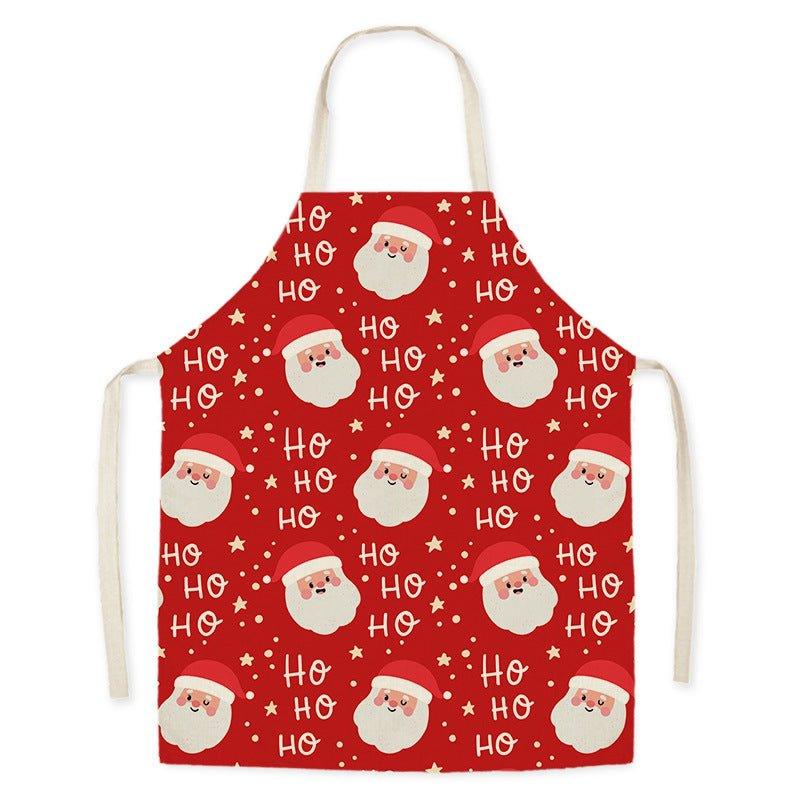 New Year Christmas Anti - fouling Kitchen Apron Household Decoration Adult Children's Linen Apron Event Gifts - Coscosmos