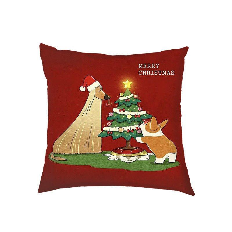 Nordic New Year Christmas Sofa Pillow Small Animal Pillowcase Holiday Decoration Sofa Living Room Pillow Cover - Coscosmos