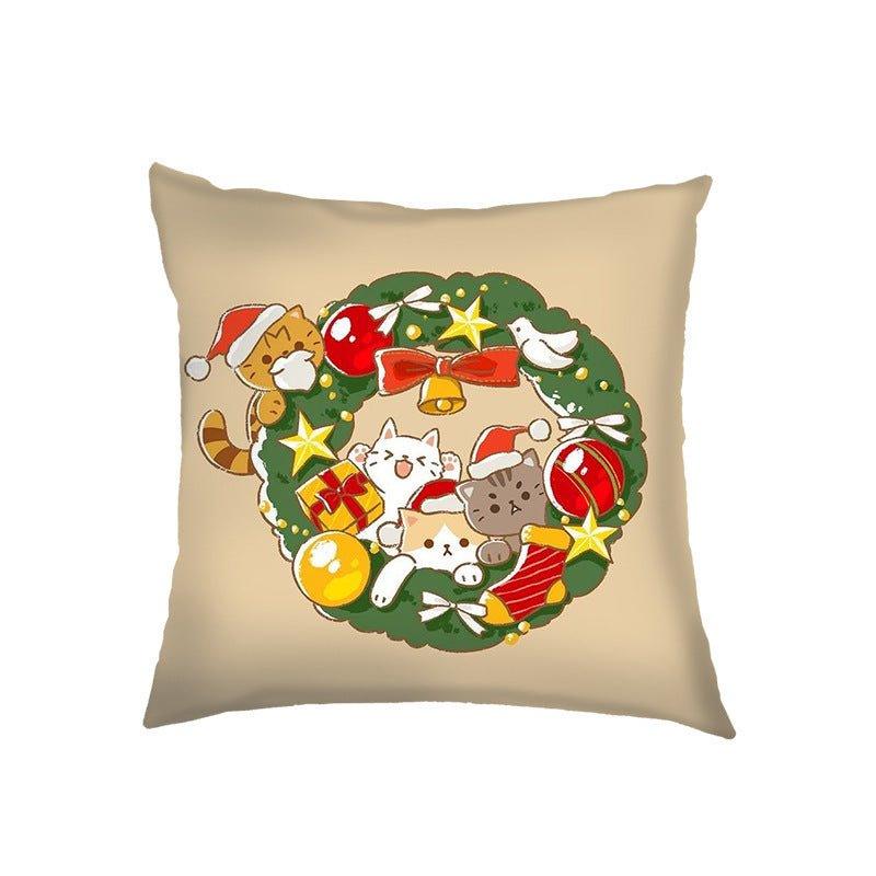 Nordic New Year Christmas Sofa Pillow Small Animal Pillowcase Holiday Decoration Sofa Living Room Pillow Cover - Coscosmos