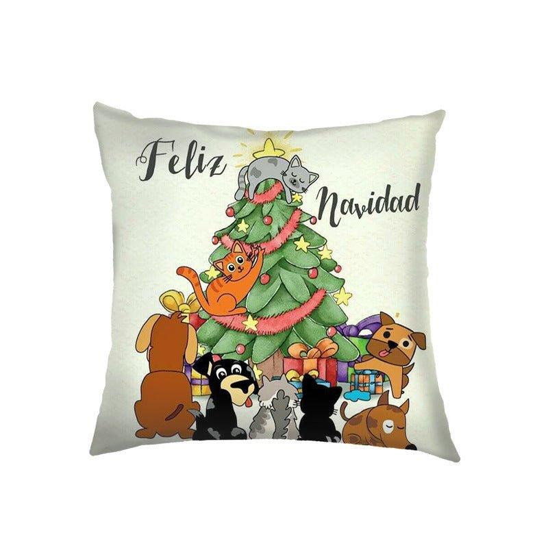 Nordic New Year Christmas Sofa Pillow Small Animal Pillowcase Holiday Decoration Sofa Living Room Pillow Cover - Coscosmos