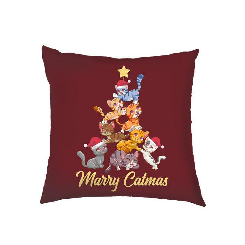 Nordic New Year Christmas Sofa Pillow Small Animal Pillowcase Holiday Decoration Sofa Living Room Pillow Cover - Coscosmos