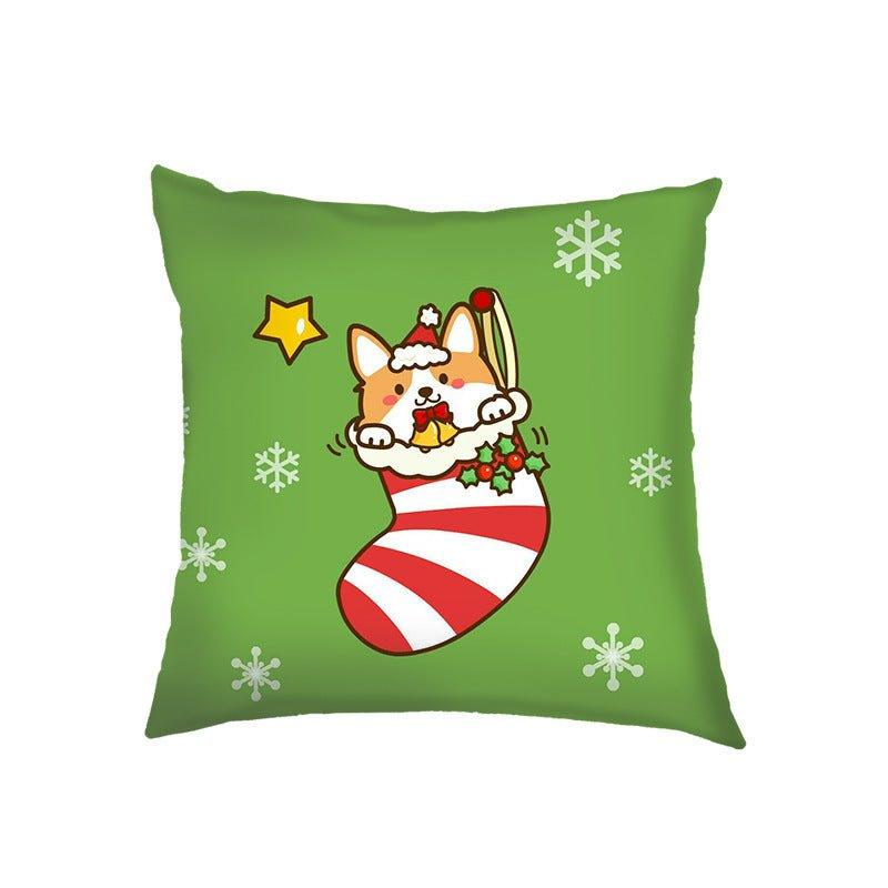 Nordic New Year Christmas Sofa Pillow Small Animal Pillowcase Holiday Decoration Sofa Living Room Pillow Cover - Coscosmos