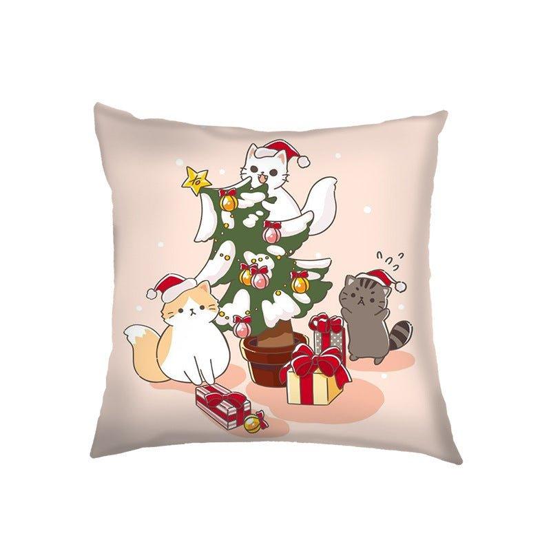 Nordic New Year Christmas Sofa Pillow Small Animal Pillowcase Holiday Decoration Sofa Living Room Pillow Cover - Coscosmos