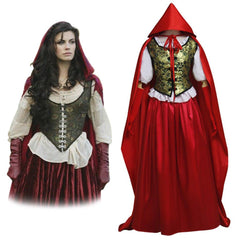 Once Upon a Time Ruby's Little Red Riding Hood Cloak Costume Dress | Adult Women's Halloween Cosplay Outfit - Coscosmos