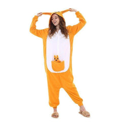 Orange Animal Onesie Couple Pajamas | Halloween Party Costume for Men & Women - Coscosmos