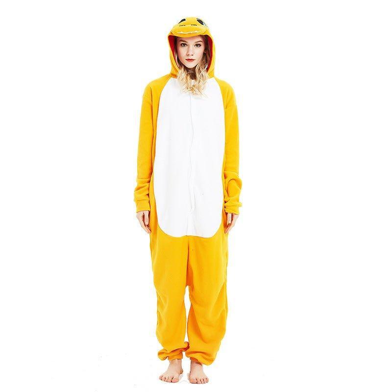 Orange Animal Onesie Couple Pajamas | Halloween Party Costume for Men & Women - Coscosmos