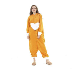 Orange Animal Onesie Couple Pajamas | Halloween Party Costume for Men & Women - Coscosmos