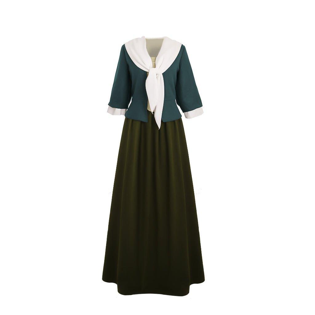 Outlander Claire Fraser Cosplay Dress | Highland Colonial Southern Belle Costume for Halloween, Reenactments & Events - Coscosmos