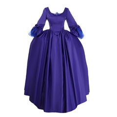 Outlander Claire Violet - Blue Costume | Medieval Ball Gown Cosplay for Halloween, Carnival & Historical Events - Coscosmos