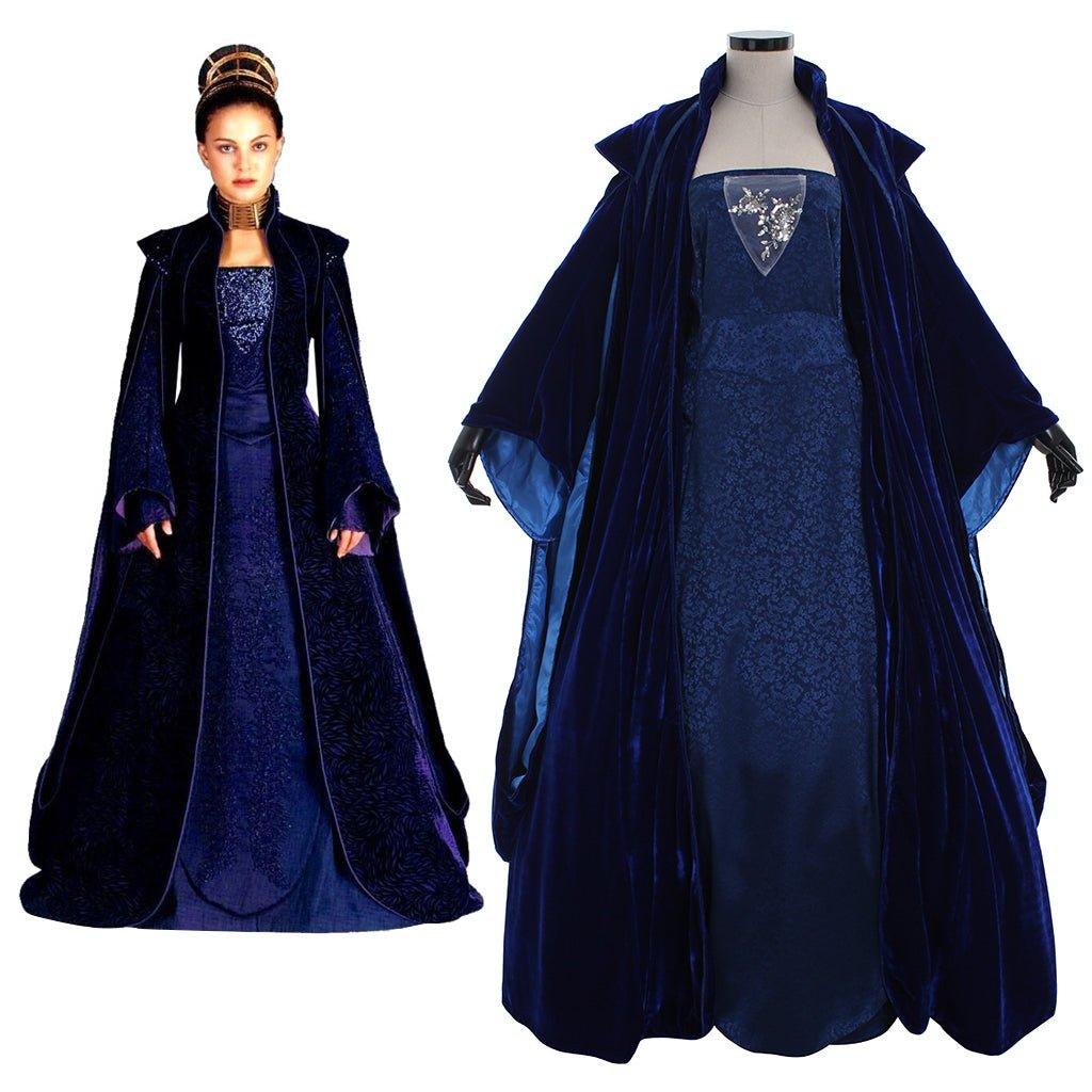 Padme Amidala Cosplay Costume - Queen Amidala Dress for Adult Women | Retro Halloween & Carnival Outfit | Coscomos - Coscosmos