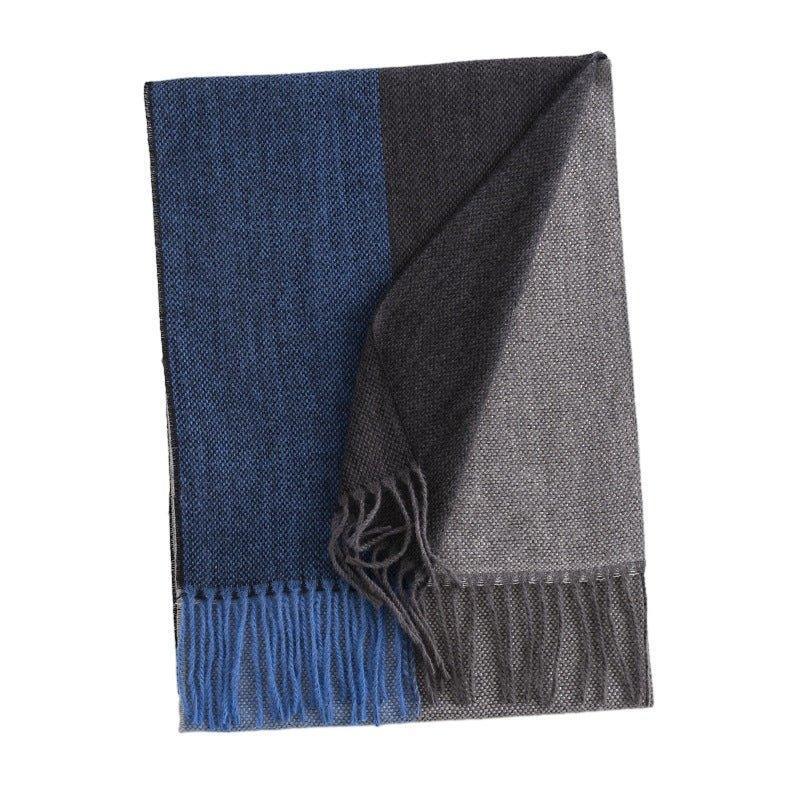 Plaid Colorblock Cashmere - like Scarf for Men Winter Fashion Commuter Neck Warmer High - End Feel Long Shawl - Coscosmos