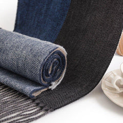 Plaid Colorblock Cashmere - like Scarf for Men Winter Fashion Commuter Neck Warmer High - End Feel Long Shawl - Coscosmos