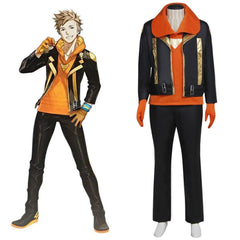 Pokemon Go Team Spark Black Leather Jacket Cosplay Costume - Coscosmos