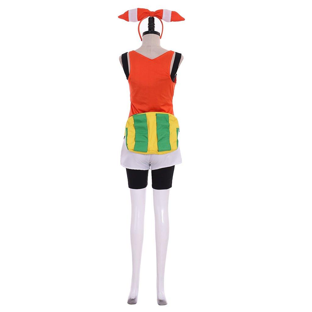 Pokemon Omega Ruby and Alpha Sapphire May Cosplay Costume with Headwear and Functional Bag - Coscosmos