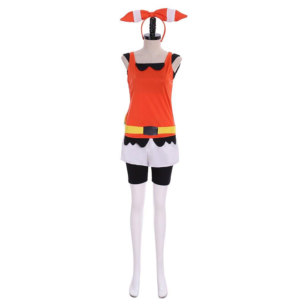 Pokemon Omega Ruby and Alpha Sapphire May Cosplay Costume with Headwear and Functional Bag - Coscosmos