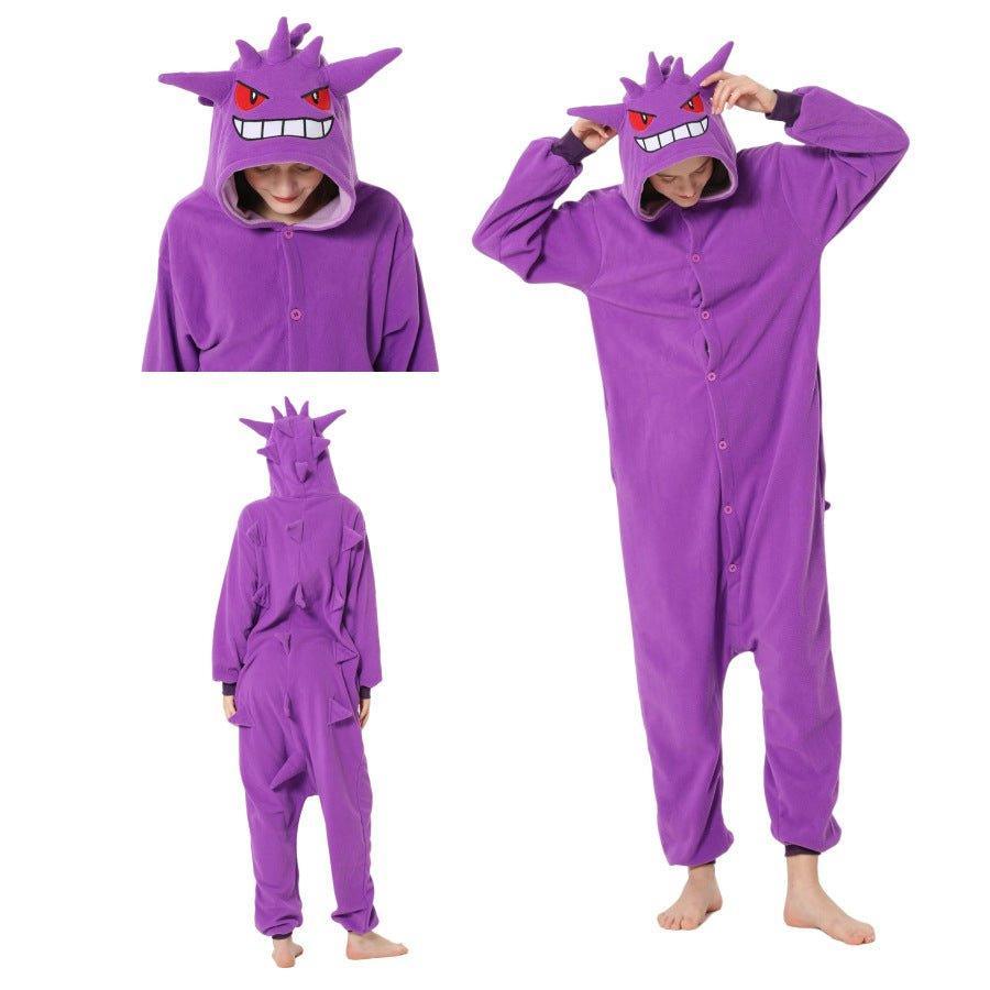 Pokémon Series Halloween Fleece Onesie Cartoon Couples Pajamas | Coscomos Exclusive - Coscosmos