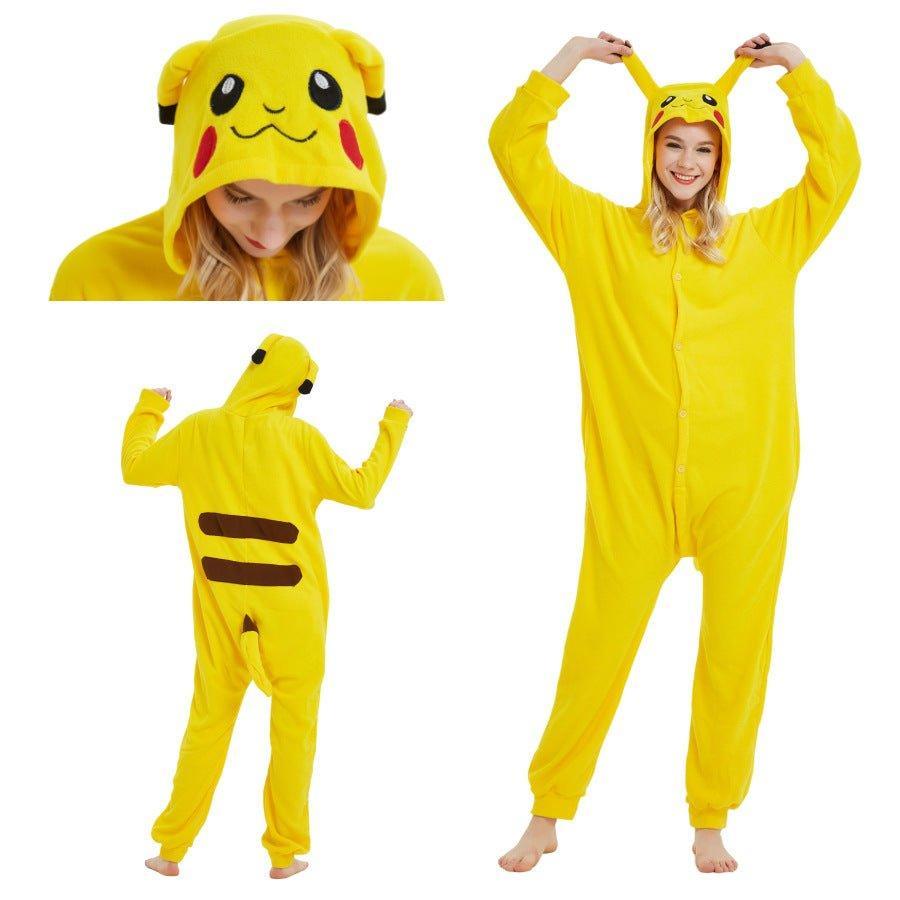 Pokémon Series Halloween Fleece Onesie Cartoon Couples Pajamas | Coscomos Exclusive - Coscosmos